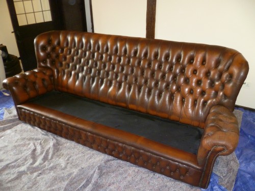 Leather Sofa before re-colouring